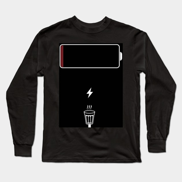 Tea/Coffee For Lightning Fast Charge In Your System/Battery Long Sleeve T-Shirt by AishwaryaMathur